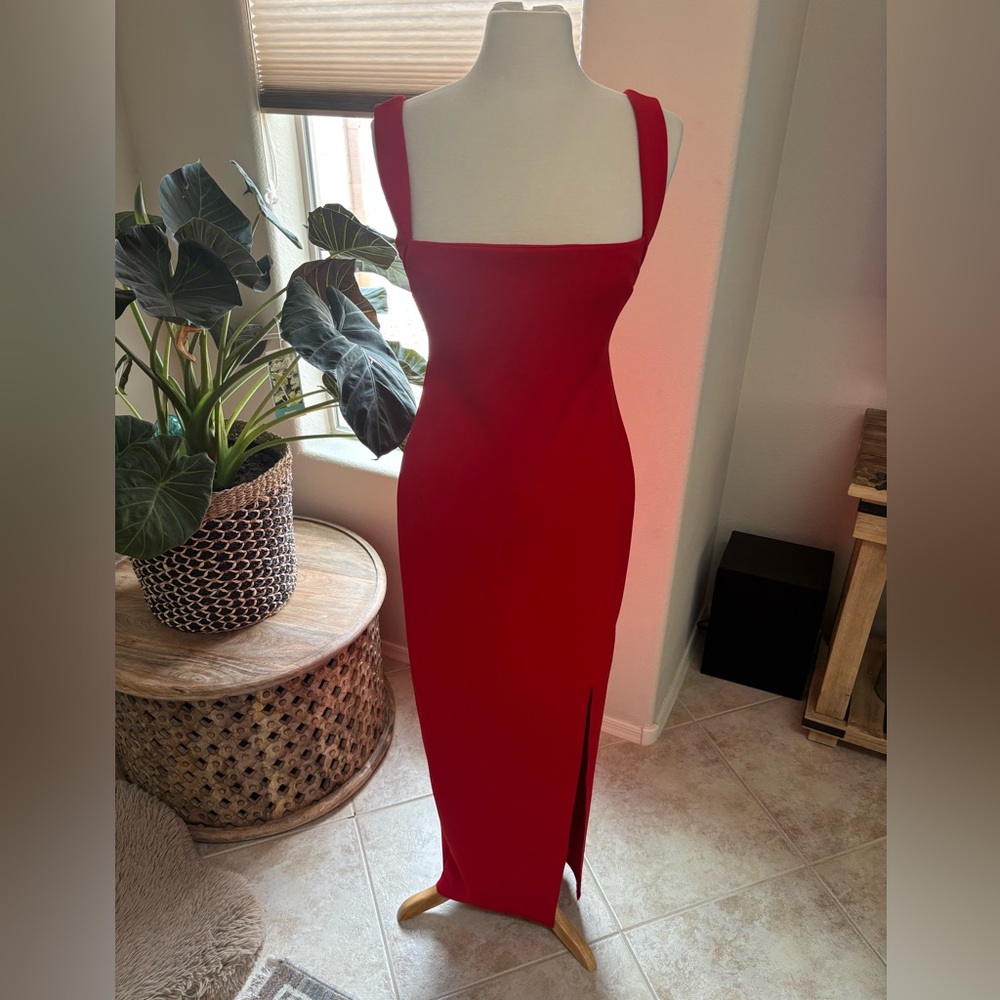 Princess Polly Red Low Square Neck Maxi Dress